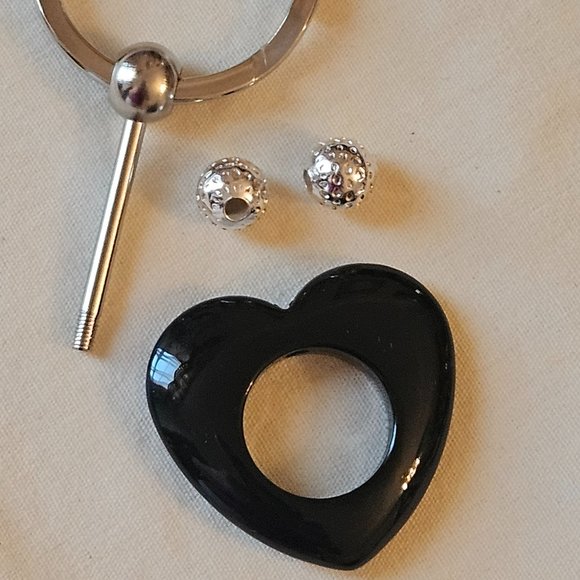 Four Beadable Heart Key Chains Includes Two Serling Silver Beads Each - Picture 3 of 5